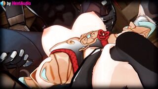 Shenhe being destroyed by Hilichurls (Genshin Impact 3d animation loop with sound)