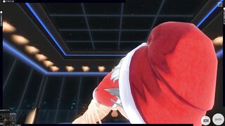 3D HENTAI POV girl in a Christmas costume saddled your cock