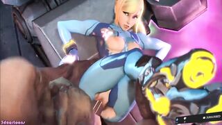 Samus metroid fucking with giant monster