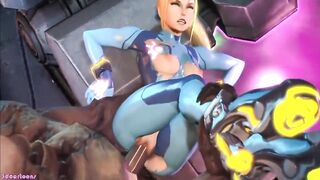 Samus metroid fucking with giant monster