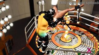 A sexy hot cuffed ebony gets fucked hard by a sex cyborg