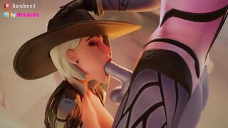 Futa Widow fucks Ashe's mouth softly (Overwatch 2 3d animation loop with sound)