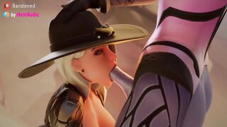 Futa Widow fucks Ashe's mouth softly (Overwatch 2 3d animation loop with sound)