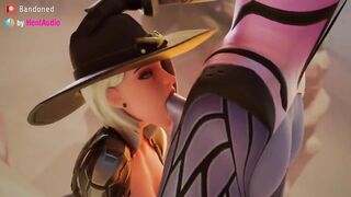 Futa Widow fucks Ashe's mouth softly (Overwatch 2 3d animation loop with sound)