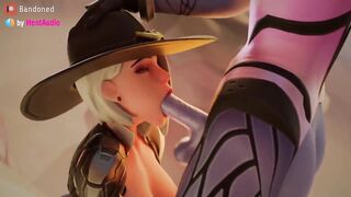 Futa Widow fucks Ashe's mouth softly (Overwatch 2 3d animation loop with sound)