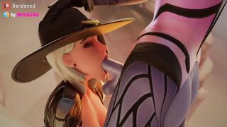 Futa Widow fucks Ashe's mouth softly (Overwatch 2 3d animation loop with sound)