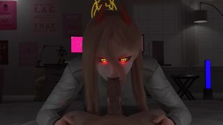 The dream of denji realistic 3d blowjob from Power Animation + pov Chainsaw Man Anime Makima ?