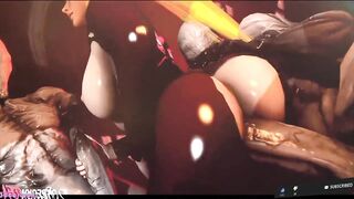 SAMUS METROID MASTURBANDO ZOMBIES AND MONSTERS AND TAKING MILK WITH THE ASS