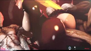 SAMUS METROID MASTURBANDO ZOMBIES AND MONSTERS AND TAKING MILK WITH THE ASS