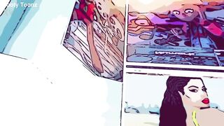 Sexy thick Ebony Moriah bounces her big butt on a bbc - Ai re rendered cartoon