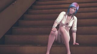 Chloe Price masturbates on the stairs at school