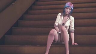 Chloe Price masturbates on the stairs at school