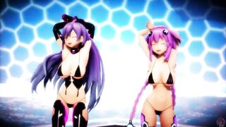 MMD R18 Iris Heart x Purple Heart Bikini Dance