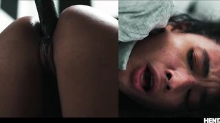 Ebony Teen Gets Alien Cum in Her Every Hole