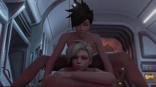 Overwatch Parody - Futa Tracer fucks Mercy on Dropship
