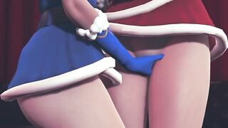 Girls in Christmas costumes masturbate each other's pussies and cum