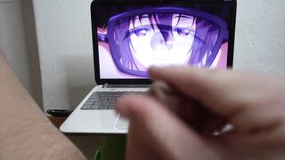Hot Married Man Watches Hentai Jerk Off Big Cock & Moans With Pleasure Such A Large Amount Of Cum