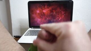 Hot Married Man Watches Hentai Jerk Off Big Cock & Moans With Pleasure Such A Large Amount Of Cum