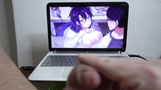 Hot Married Man Watches Hentai Jerk Off Big Cock & Moans With Pleasure Such A Large Amount Of Cum