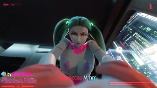Rebecca and David Martinez Blowjob and Cowgirl (Cyberpunk Edgerunners 3d animation with sound)