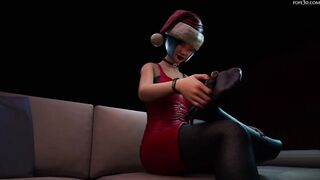 Merry Christmas with Giantess Ada Wong and her Socks