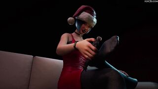 Merry Christmas with Giantess Ada Wong and her Socks