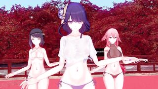 【KKS／MMD】極楽浄土 九条裟羅 雷電将軍 八重神子【原神】