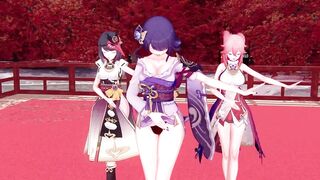 【KKS／MMD】極楽浄土 九条裟羅 雷電将軍 八重神子【原神】