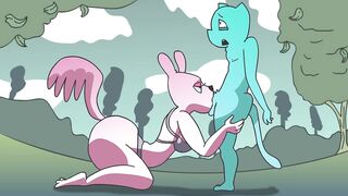 Bunny furry Teen Sucks small Furry DICK! Rule34 original