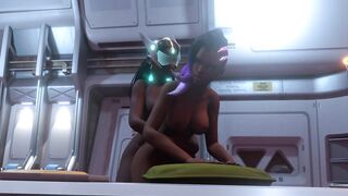 Overwatch Parody - Futa Symmetra fucks Sombra on Dropship
