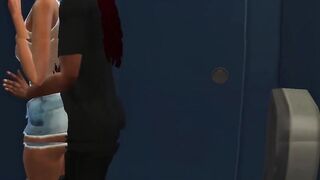 Quickie in public restroom