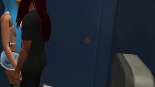 Quickie in public restroom