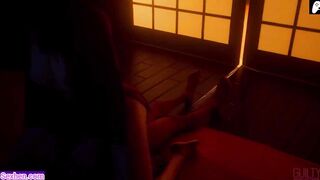 The ghost of a horny woman fucks a handsome cock full of cum | 3D Hentai Animations | P94