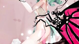 MIKU X INSECT HENTAI SEX DANCE MMD CREAMPIE UNDRESS DANCE SOFT GREEN HAIR COLOR EDIT SMIXIX