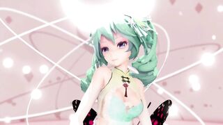 MIKU X INSECT HENTAI SEX DANCE MMD CREAMPIE UNDRESS DANCE SOFT GREEN HAIR COLOR EDIT SMIXIX