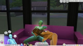 Sims 4: Fucking an Alien on Couch
