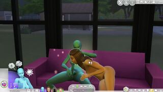 Sims 4: Fucking an Alien on Couch