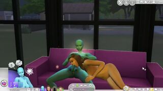 Sims 4: Fucking an Alien on Couch