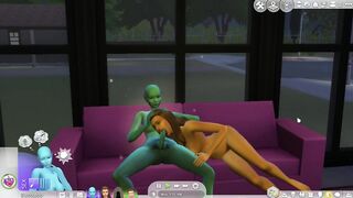Sims 4: Fucking an Alien on Couch