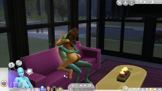 Sims 4: Fucking an Alien on Couch