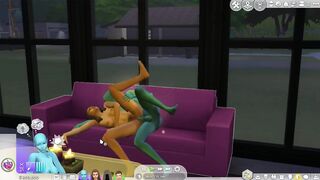Sims 4: Fucking an Alien on Couch