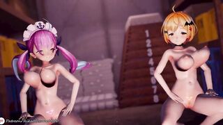 Hai Phut Hon - Minato Aqua & Yozora Mel | Vtuber MMD