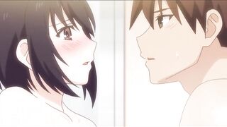 Uncensored Hentai / Fucked his girlfriend while she was taking a bath (overflow)