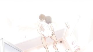Uncensored Hentai / Fucked his girlfriend while she was taking a bath (overflow)