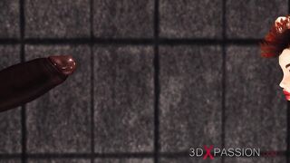 Super BDSM. Big black cock for sexy punk girl in cuffs in the prison