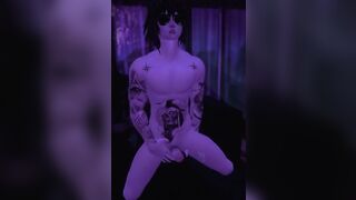 Kayden cums while masturbating solo in VR