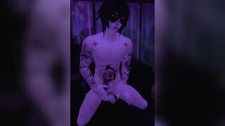 Kayden cums while masturbating solo in VR