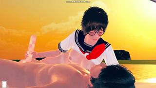 3D HENTAI Game AI syoujyo [riko EP:06]【AI少女 眼鏡,ショートカット,JK,白ハイソックス,SEX】