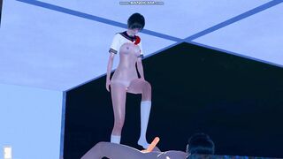 3D HENTAI Game AI syoujyo [riko EP:06]【AI少女 眼鏡,ショートカット,JK,白ハイソックス,SEX】