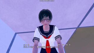 3D HENTAI Game AI syoujyo [riko EP:06]【AI少女 眼鏡,ショートカット,JK,白ハイソックス,SEX】